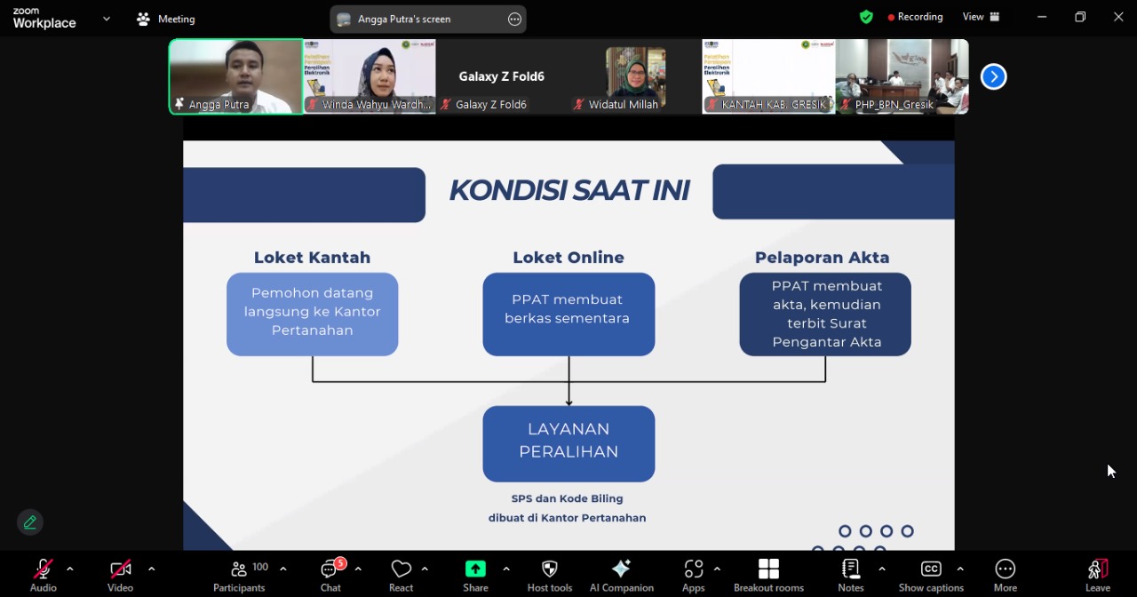 Transformasi : BPN Gresik menggelar sosialisasi transformasi layanan peralihan elektronik.