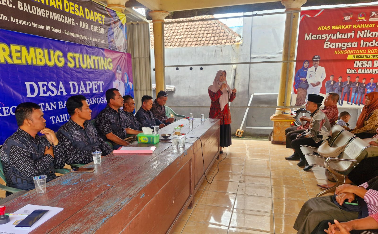 SOSIALISASI: Pemerintah Desa Dapet, Kecamatan Balongpanggang, menggelar sosialisasi mengenai Demam Berdarah Dengue (DBD) dan rembuk stunting.