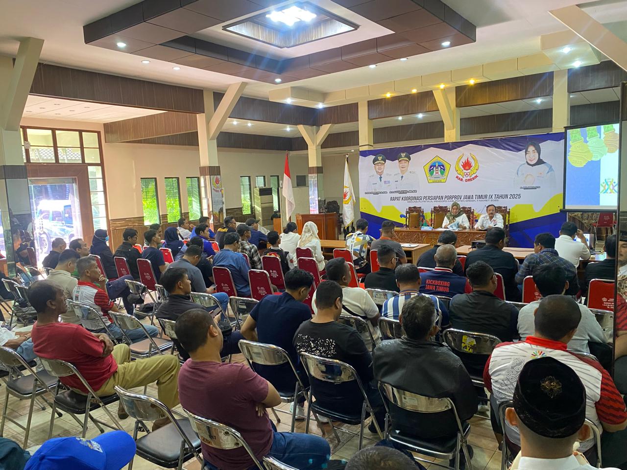 KOORDINASI: KONI Gresik fokus mempersiapkan empat cabang olahraga (cabor) untuk mengikuti babak kualifikasi atau Pra-Porprov.