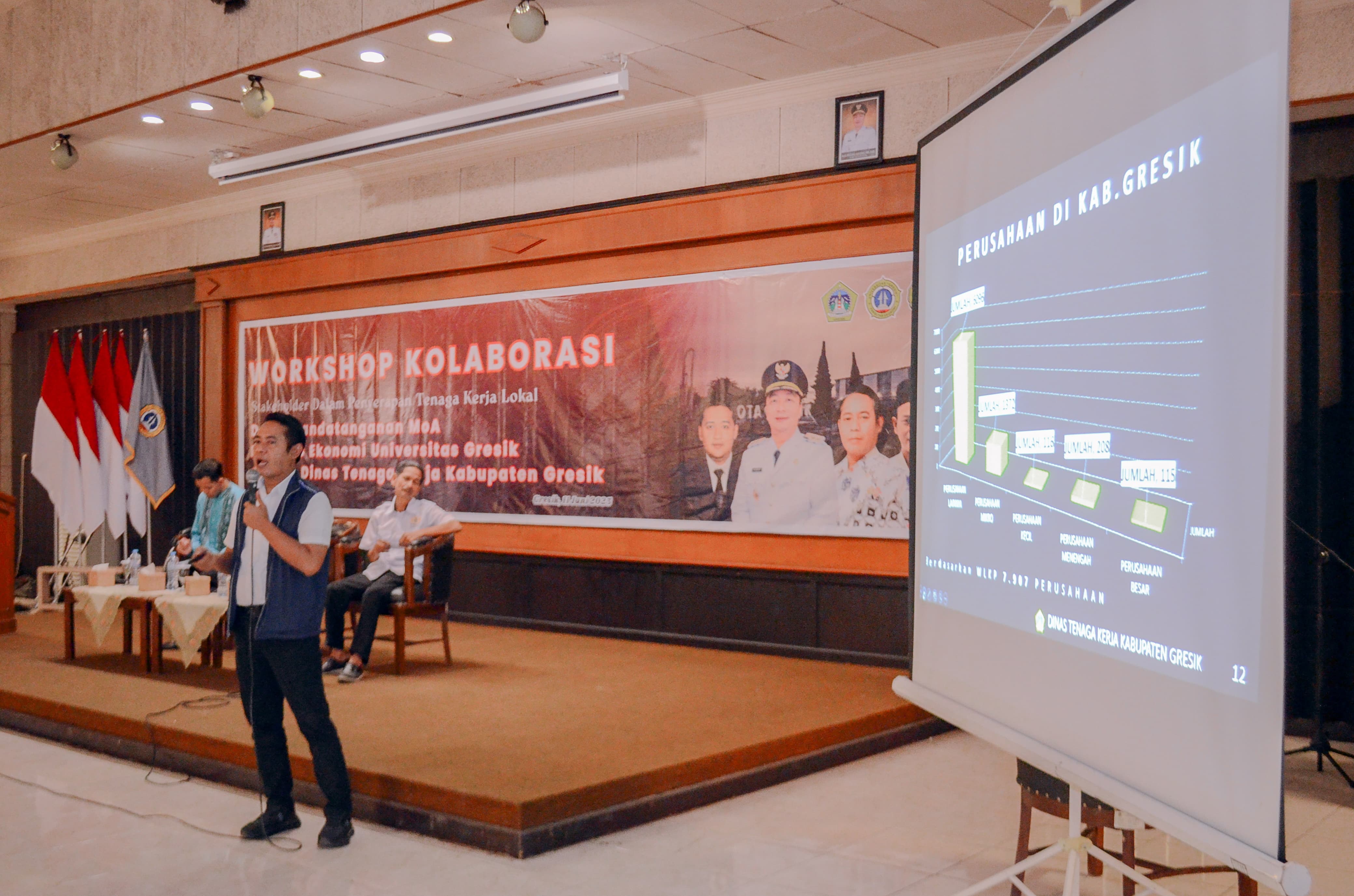 KOLABORASI: Dinas Tenaga Kerja Kabupaten Gresik (Disnaker) melakukan penguatan sinergi antara perguruan tinggi dan pemerintah daerah.