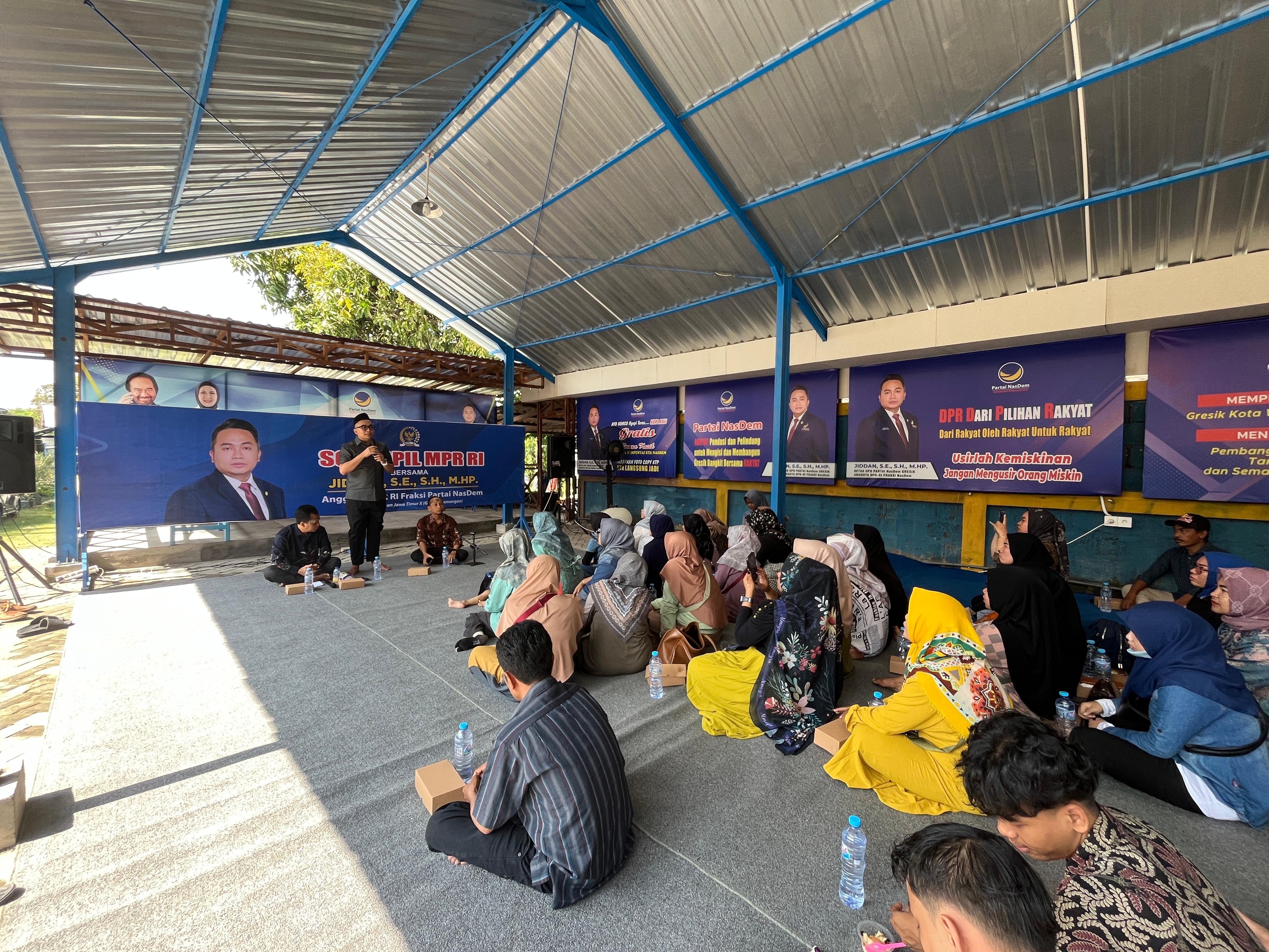 Jiddan melakukan sosialisasi 4 Pilar Kebangsaan di Gresik.