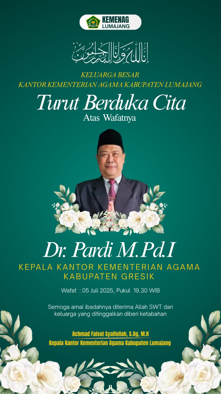 Kepala Kemenag Gresik Pardi