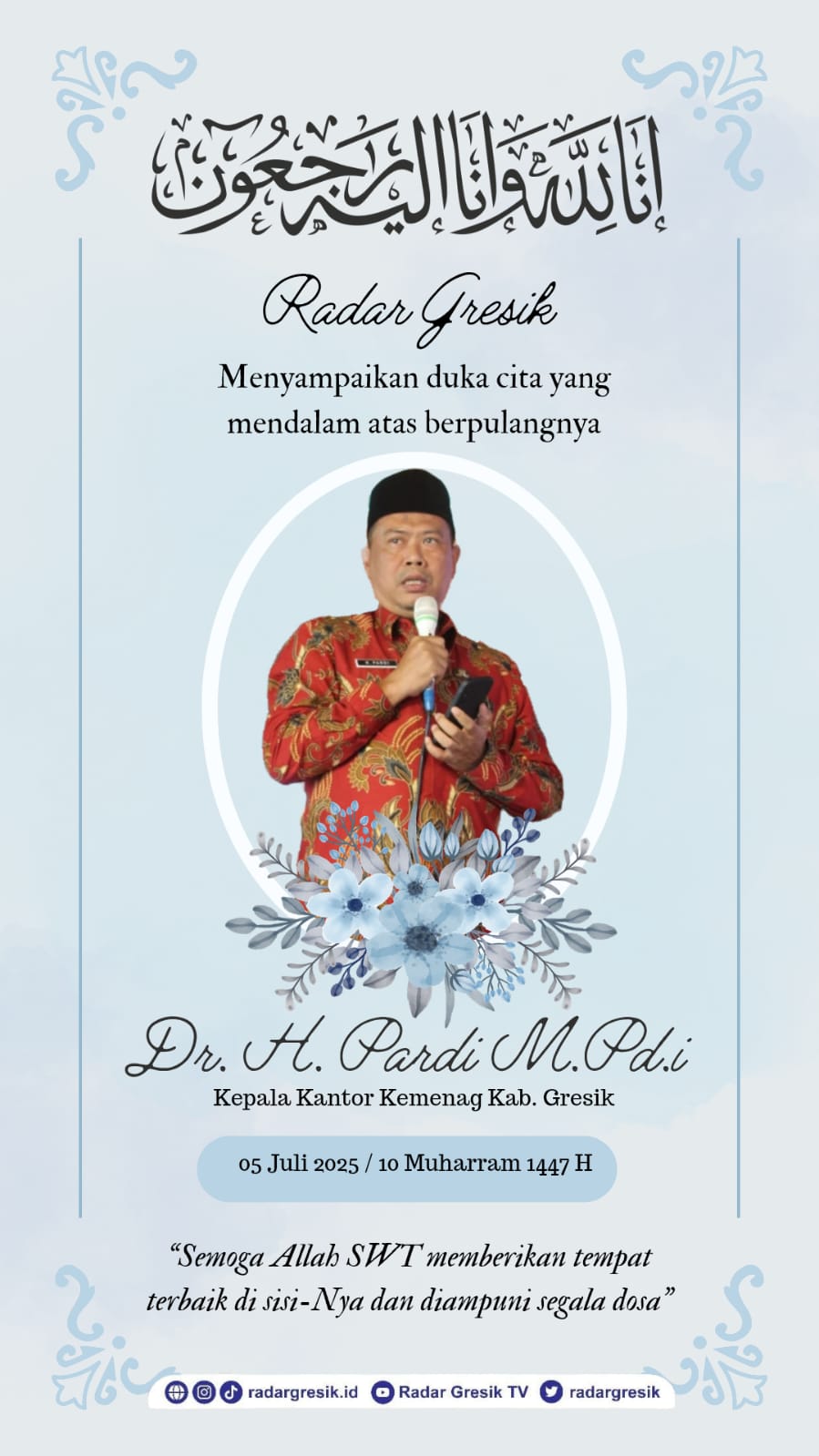 Kepala Kemenag Gresi Pardi berpulang
