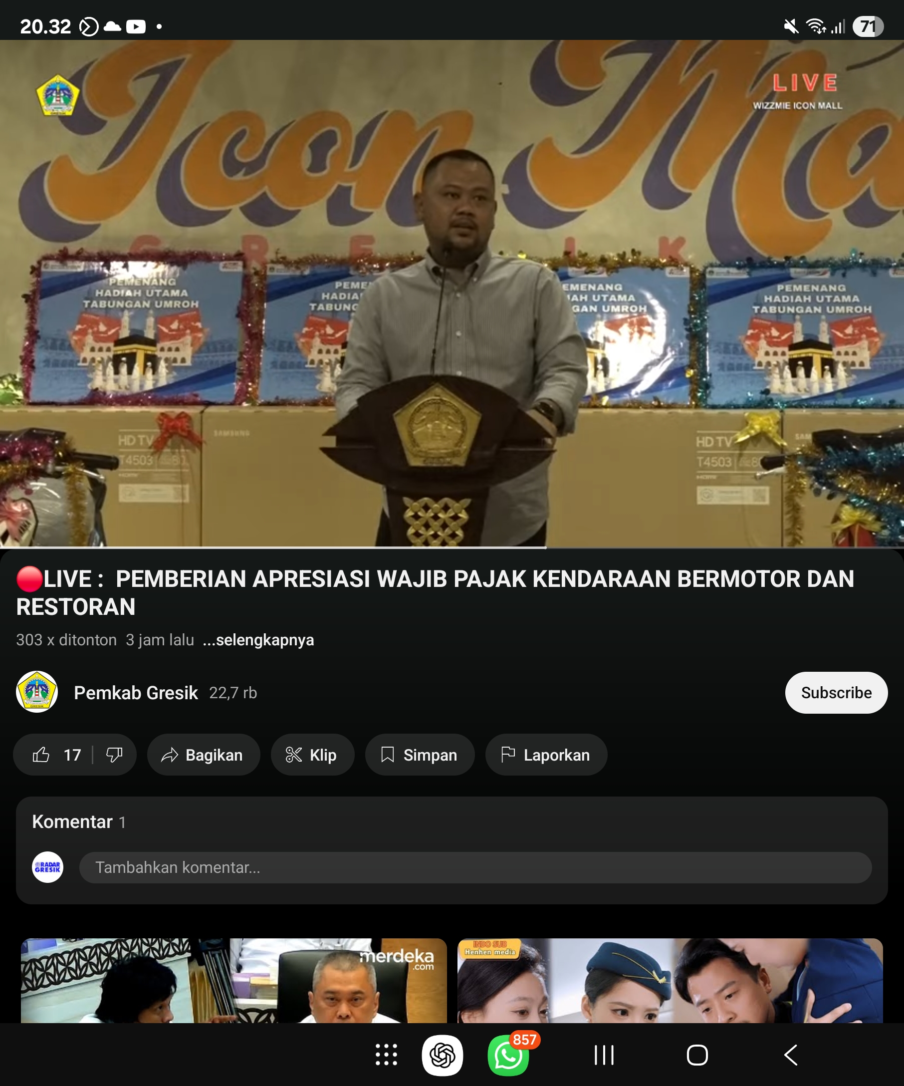 Bupati Gresik, Fandi Akhmad Yani.