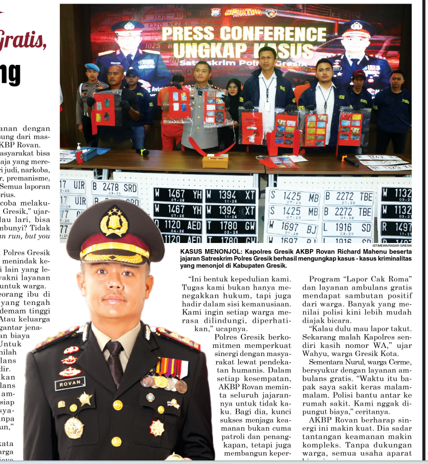 Kapolres Gresik AKBP Rovan Mahamenu