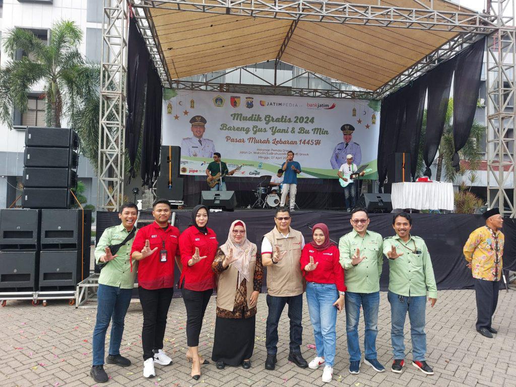 MUDIK GRATIS : Program mudik gratis yang memberangkatkan 1.100 warga Gresik pada Maret 2025 juga menjadi salah satu bentuk kepedulian sosial Bank Jatim.