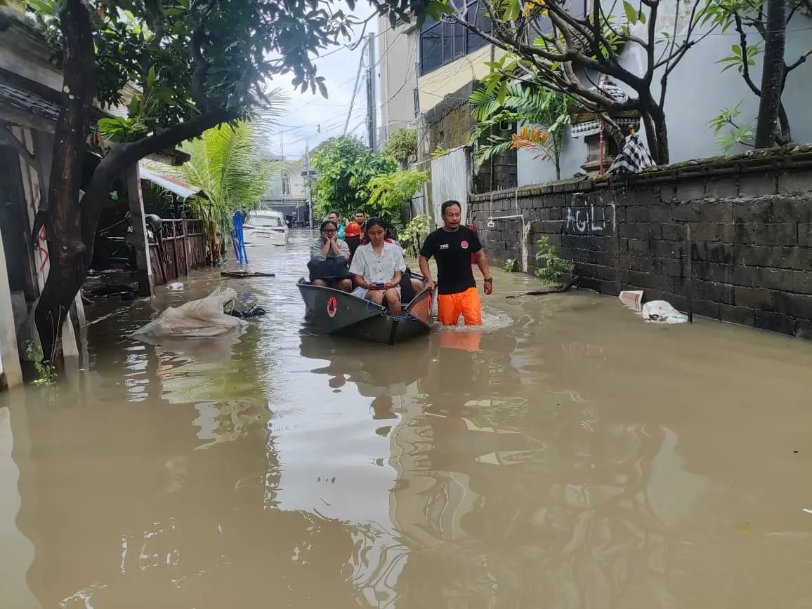 Kondisi banjir yang menggenang Bali dalam seminggu terakhir.