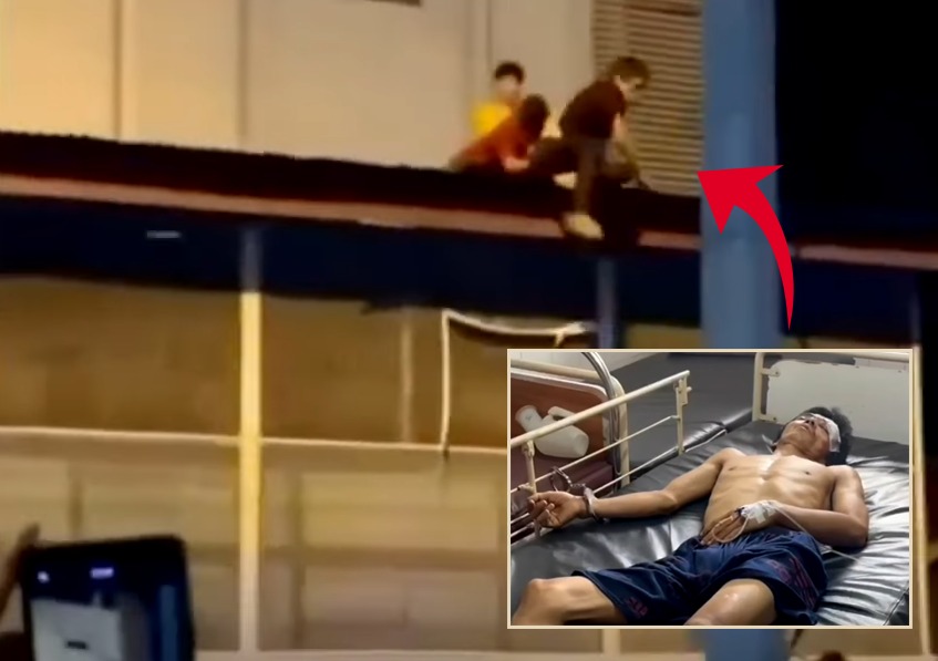 Kritis, Seorang pria paruh baya mengalami luka serius setelah dijatuhkan dan diamuk massa  di ruko di Pekanbaru.