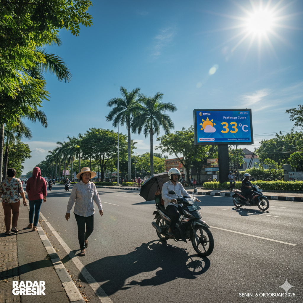 Ilustrasi cuaca hari ini yang sebagian besar cerah.