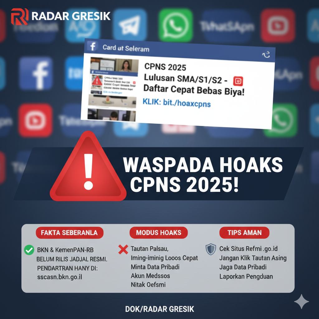 Waspadai link hoaks pendaftaran CPNS.