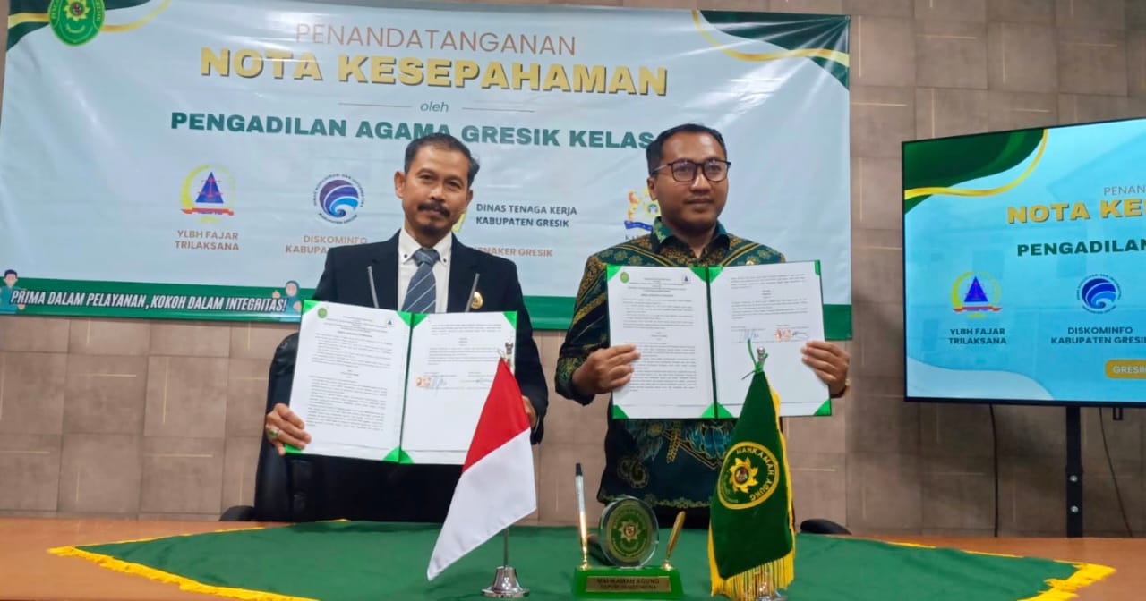 SINERGI : MOU YLBH Fajar Trilaksana Bersama Pengadilan Agama Gresik Dalam Pelayanan POSBAKUM PA Gresik Tahun 2026.