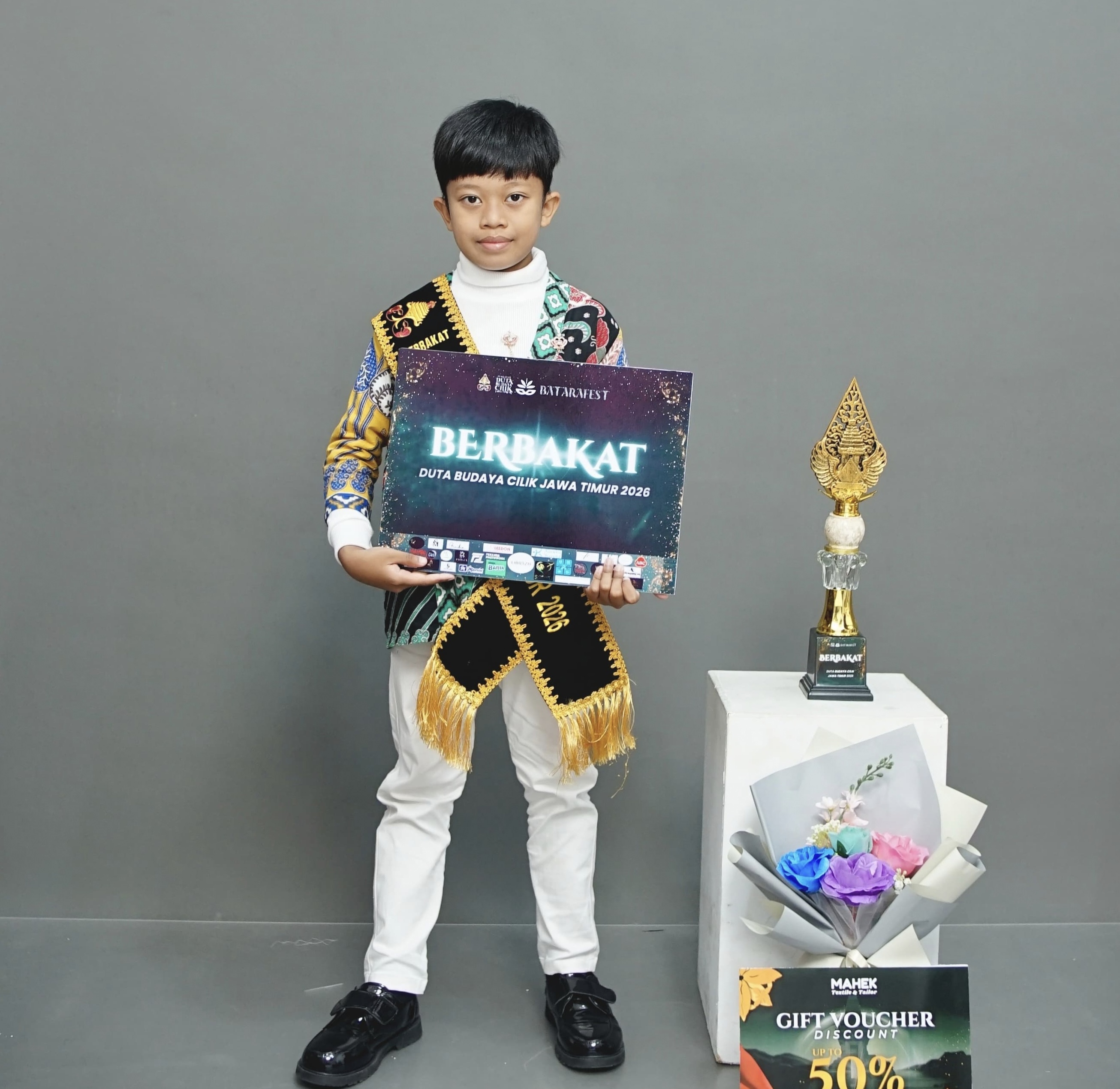 HEBAT : Ar Vino, Siswa SD YPI Darussalam Cerme Raih Gelar Duta Budaya Cilik Jatim Berbakat 2026.