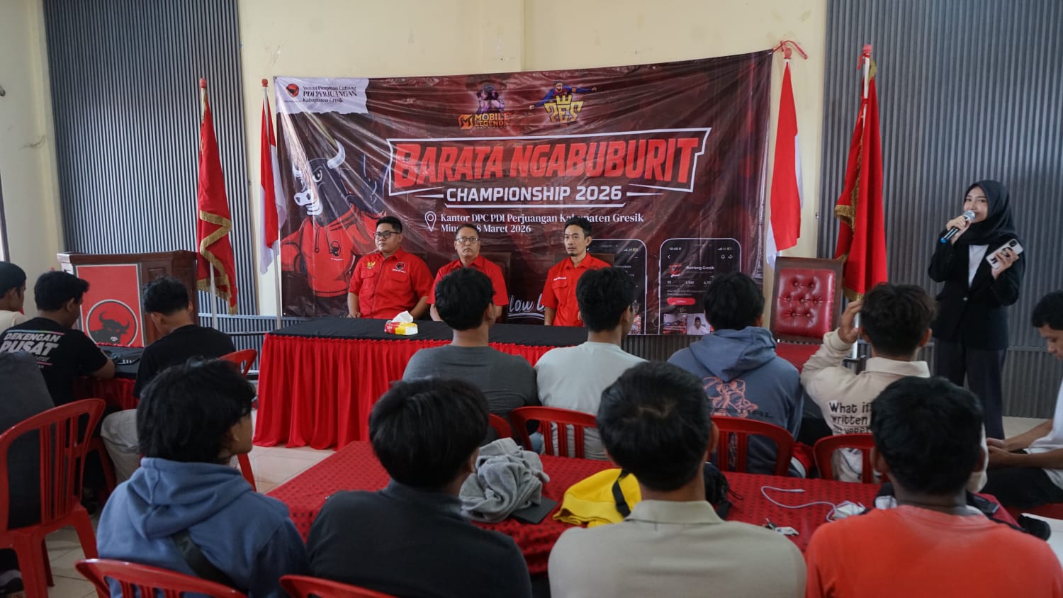 DPC PDI Perjuangan Kabupaten Gresik sukses menyelenggarakan Barata Ngabuburit E-Sport Championship 2026, Minggu (8/3).