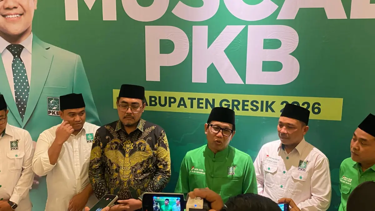 Dukung Penuh : Ketua DPW PKB Jawa Timur Abdul Halim Iskandar, Muscab PKB Gresik Pertama di Jawa Timur.  (Fajar/Radar Gresik) 