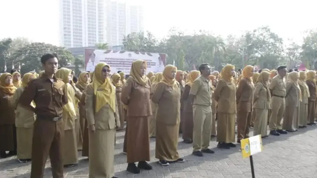 Suasana : Para aparatur sipil negara (ASN) dilingkungan Pemerintah Kabupaten Gresik. (Dok/Radar Gresik) 