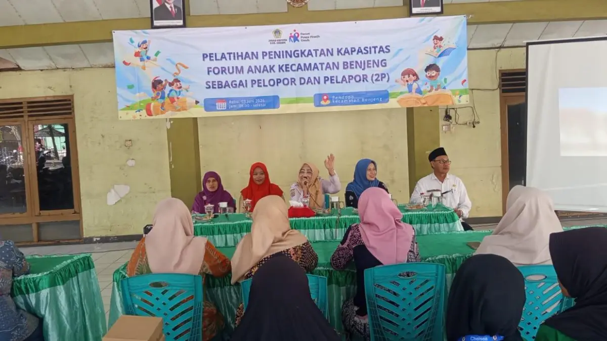 Dinas KBPPPA Gresik untuk pelatihan forum anak Benjeng Gresik. (Dok/Radar Gresik) 