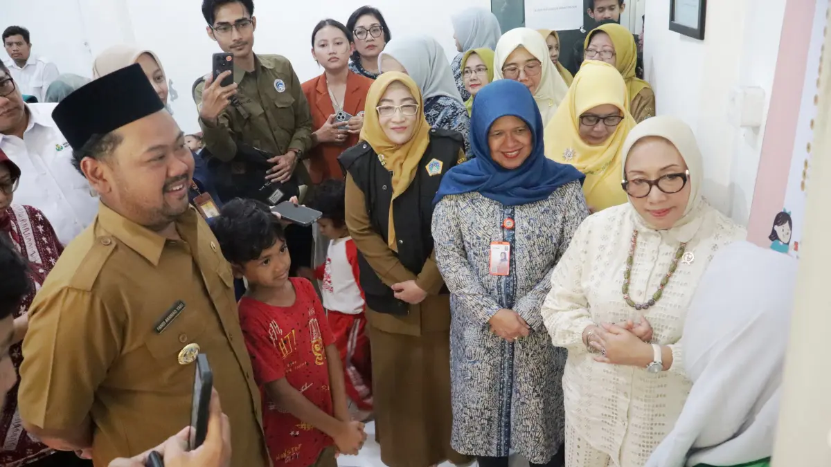 Kabupaten Gresik menerima kunjungan kerja Menteri Pemberdayaan Perempuan dan Perlindungan Anak (PPPA), Arifatul Choiri Fauzi, di Wisma Kebomas PT Petrokimia Gresik. (Foto : Ist/Radar Gresik) 
