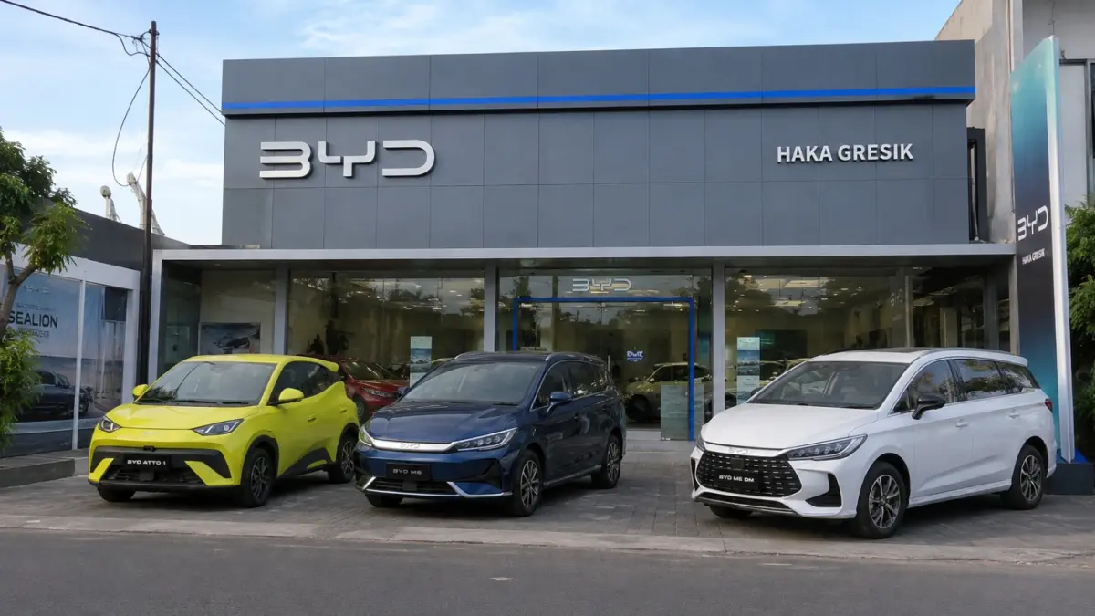 MAKIN BERAGAM : BYD Haka Gresik menghadirkan lini kendaraan elektrifikasi beragam, mulai dari Full Electric MPV BYD M6 EV, Dual Mode Hybrid BYD M6 DM, hingga mobil listrik kompak BYD ATTO 1. (IST/ RADAR GRESIK)