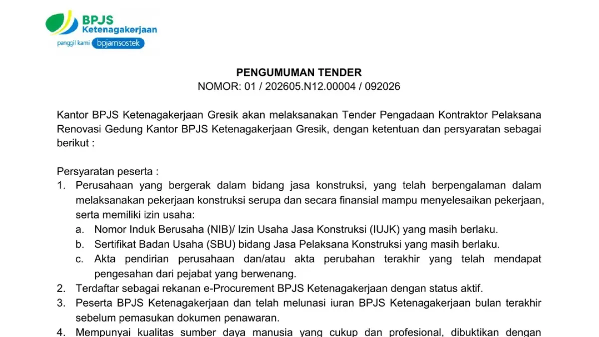 Informasi tender.