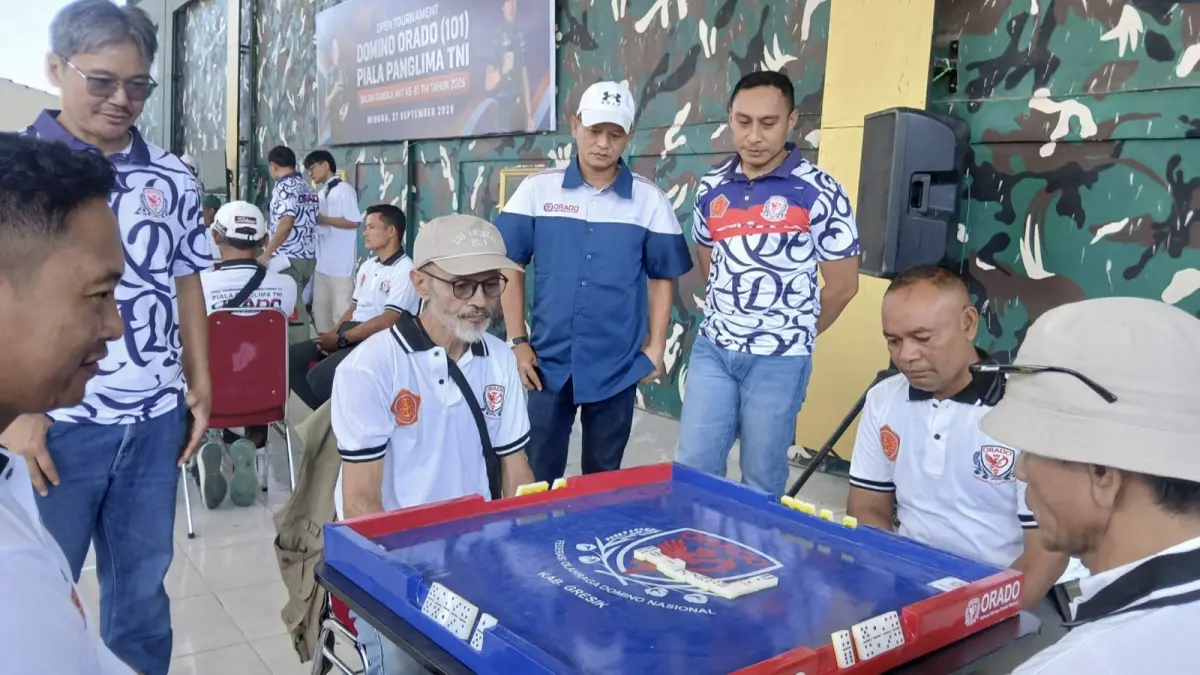 Kodim 0817/Gresik bersama Pengurus ORADO Kabupaten Gresik sukses menggelar Open Tournament Domino ORADO (101). (Foto : Ist/Radar Gresik)
