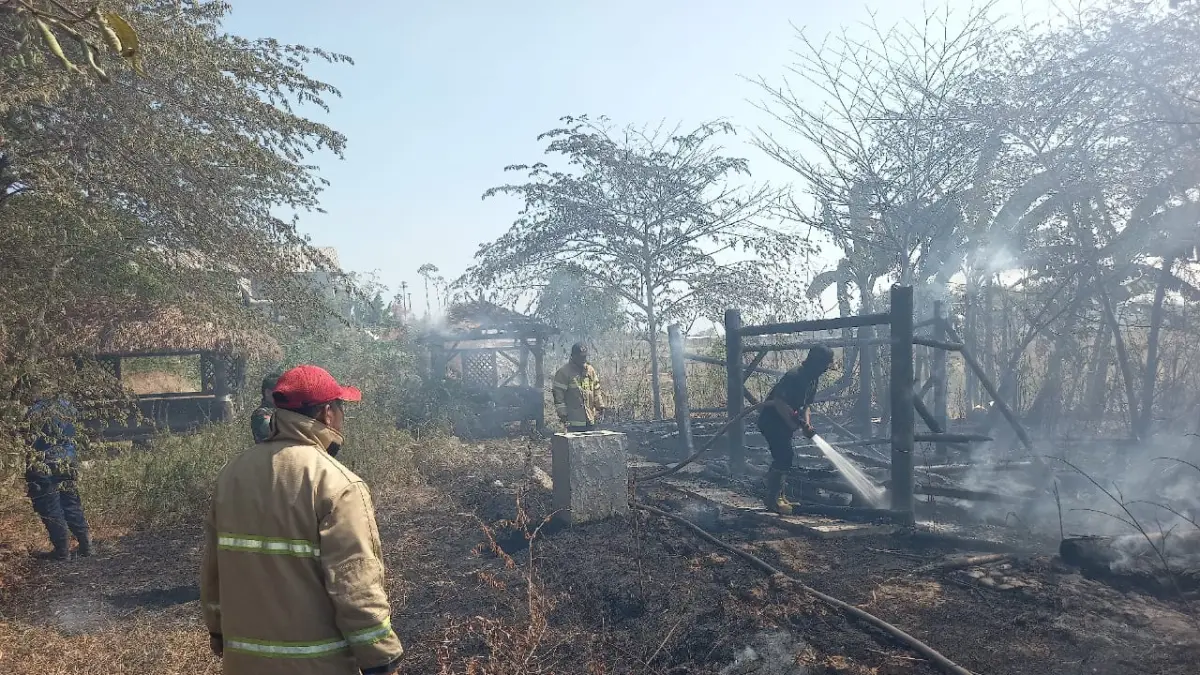 PEMADAMAN : Petugas Damkar Gresik saat melakukan pemadaman kebakaran lahan dan warung bekas sate tepi sawah di Kecamatan Driyorejo, Gresik. (Foto : Ist/Radar Gresik)