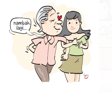 Gaya Kakek Giry yang suka bergaya dengan istri muda (JUJUK/RADAR SURABAYA)