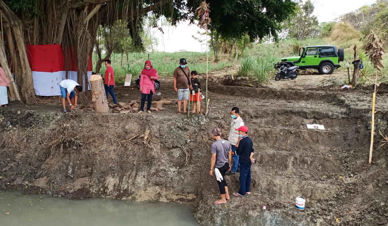 SITUS SEJARAH: Pemandian era Kerajaan Majapahit ditemukan di Dusun Rejosari, Desa Sumberame, Kecamatan Wringinanom. (Istimewa/Radar Gresik )