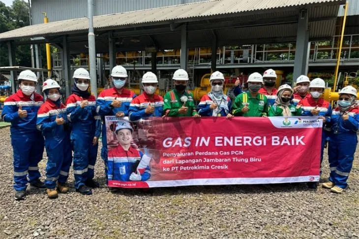 Gas In : Subholding Gas Pertamina PT PGN Tbk memenuhi penyaluran gas ke PT Petrokimia Gresik. (Ist/Radar Gresik)