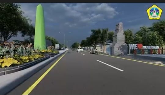 DIPINDA: Desain Pelebaran Jalan Manyar akan menempatkan tugu di tengah median Jalan. (Dok/Radar Gresik)