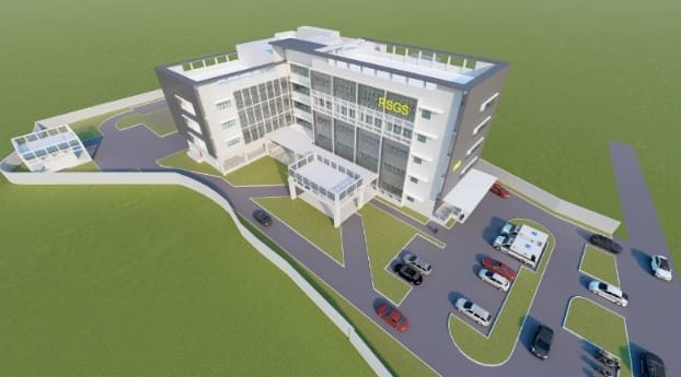 MAKET: Desain RS Sehati yang akan dibangun di wilayah Gresik selatan. (Dok/Radar Gresik)