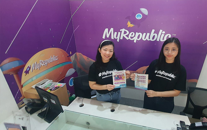 Kantor Cabang MyRepublic Klaten yang siap memberikan pilihan paket layanan internet dan TV berlangganan. (ANGGA PURENDA/RADAR KLATEN)