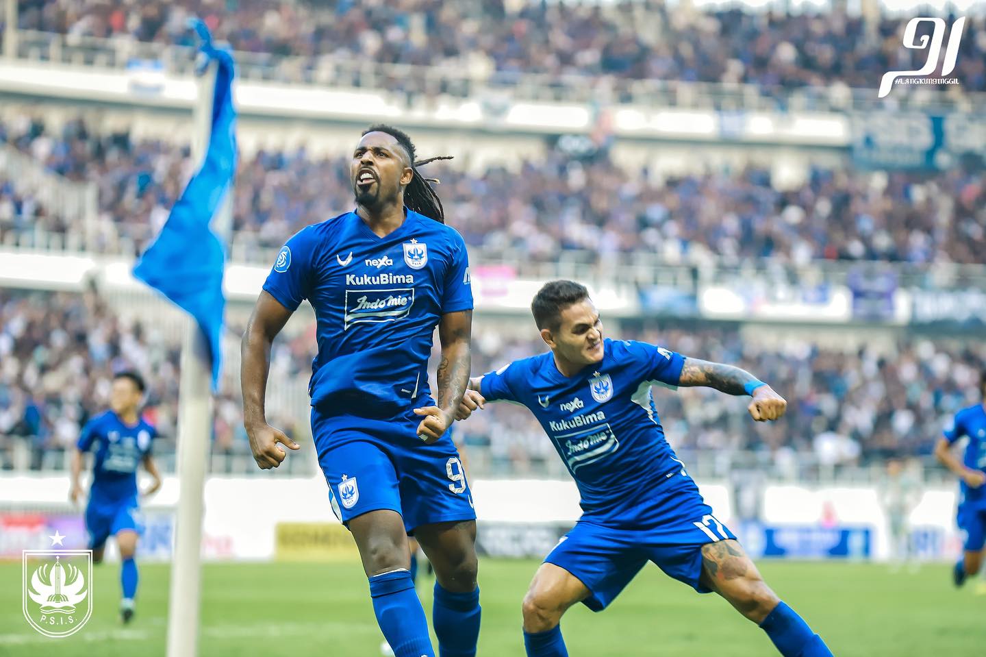 Pemain asing PSIS Semarang melakukan selebrasi usai mencetak gol di Liga 1 musim ini. (DOK. PSIS SEMARANG)