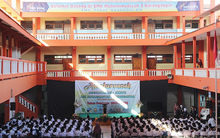 GENRASI POTENSIAL: Siswa baru SMK Muhammadiyah 3 Karanganyar dalam MPLS yang digelar pihak sekolah.