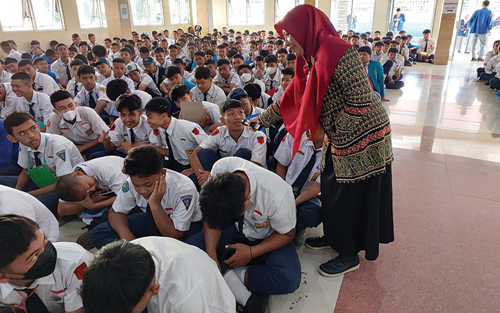 INTERAKTIF: MPLS hari kedua di aula SMKN 1 Mojosongo, Selasa (18/7/2023).