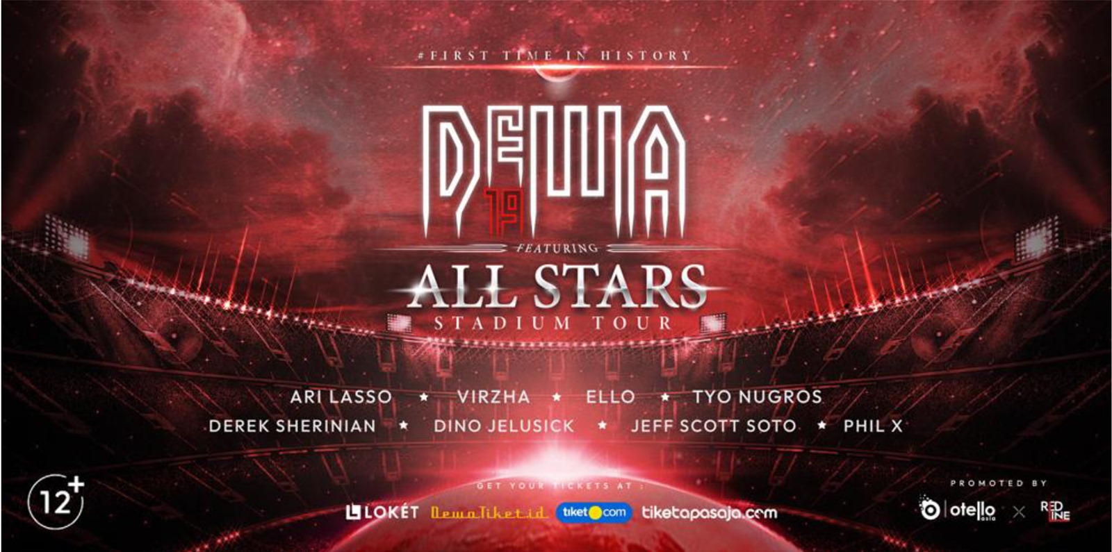 Tiket presale pertama konser DEWA19 featuring ALL STARS STADIUM TOUR 2023 untuk Solo dan Jakarta sold out.