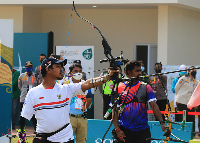 Ilustrasi pertandingan cabor panahan di ajang ASEAN para Games 2022 di Lapangan Kota Barat.