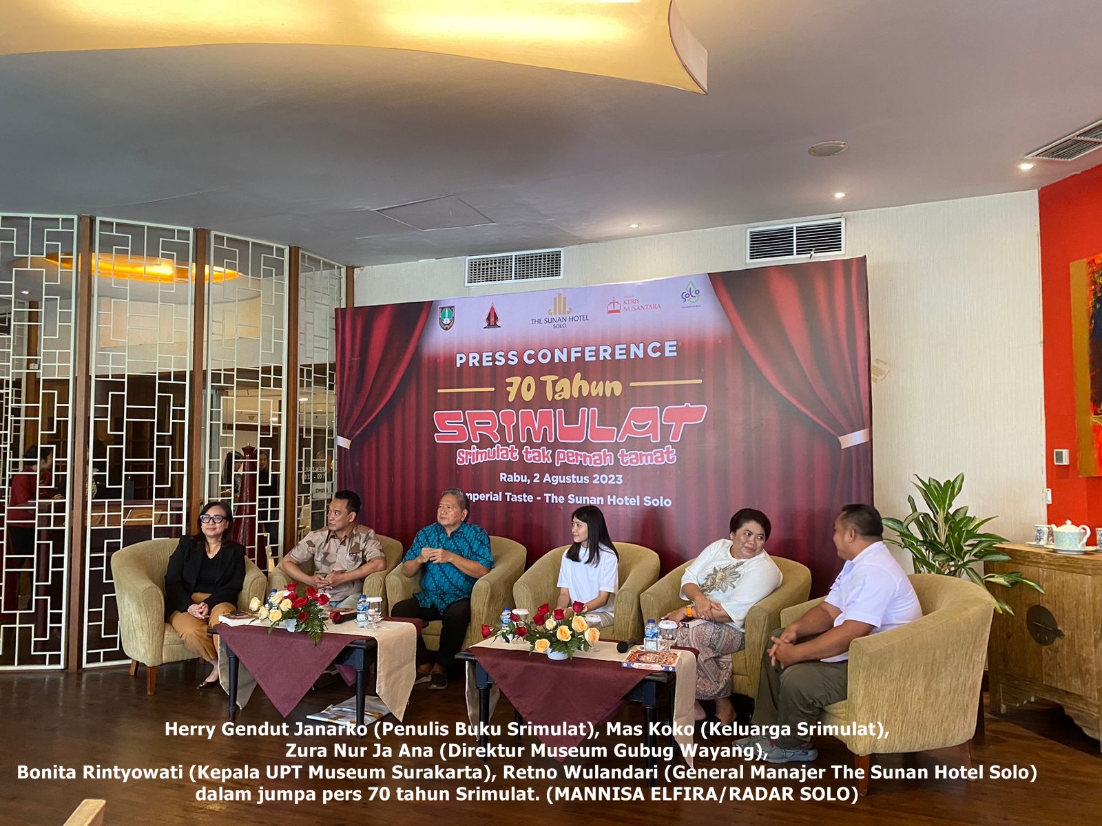 Jumpa Pers 70 Tahun Srimulat yang digelar di The Sunan Hotel, Rabu (2/8/2023)