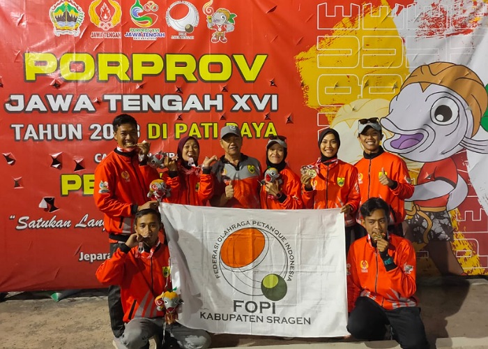 Atlet cabor petanque Sragen sumbang dua emas di ajang Porprov XVI Jateng.