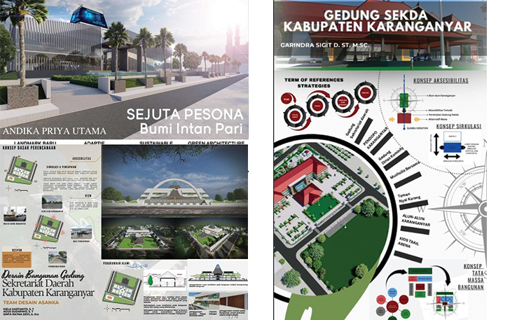 3 Desain Kantor Bupati Karanganyar yang dipilih Juliyatmono. Selanjutnya dinas terkait akan melakukan kajian terhadap 3 desain tersebut.