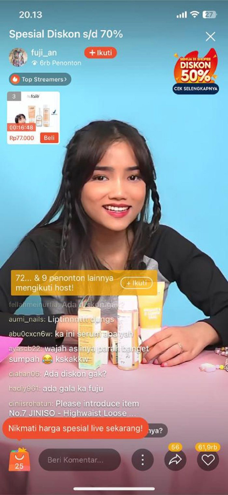 (Sesi Shopee Live Fuji)
