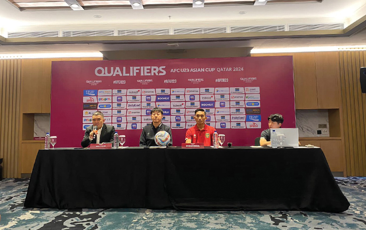 Shin Tae-yong di Pre-Match Press Conference Kualifikasi Piala Asia U-23, Selasa (5/9).