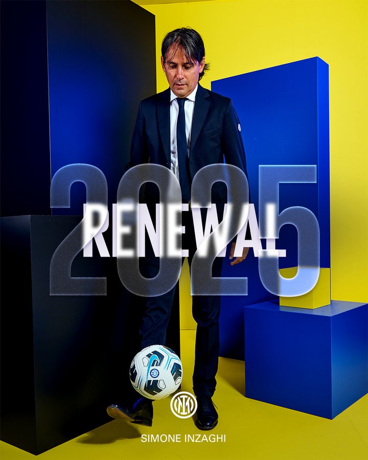 Pelatih Inter Milan Simone Inzaghi memperpanjang kontraknya di klub tersebut hingga 2025.