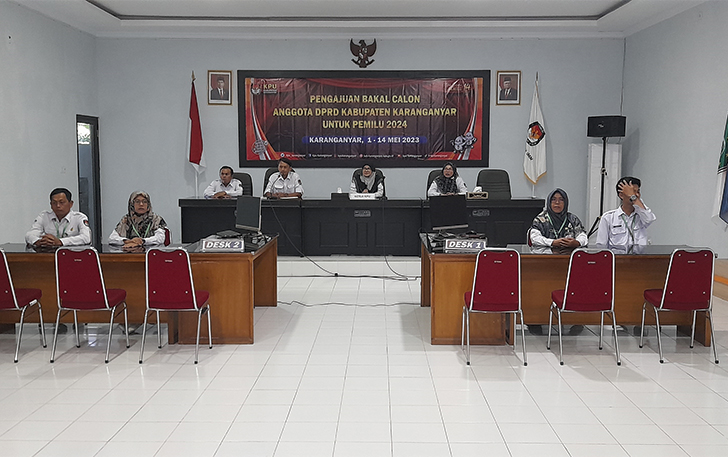 PROSES: KPU Karanganyar mulai konsolidasi penyusunan caftar calon tetap (DCT) DPRD Karanganyar dalam Pemilu 2024.