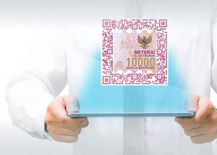ilustrasi e-meterai atau meterai elektronik yang akan digunakan untuk proses seleksi CASN 2023.