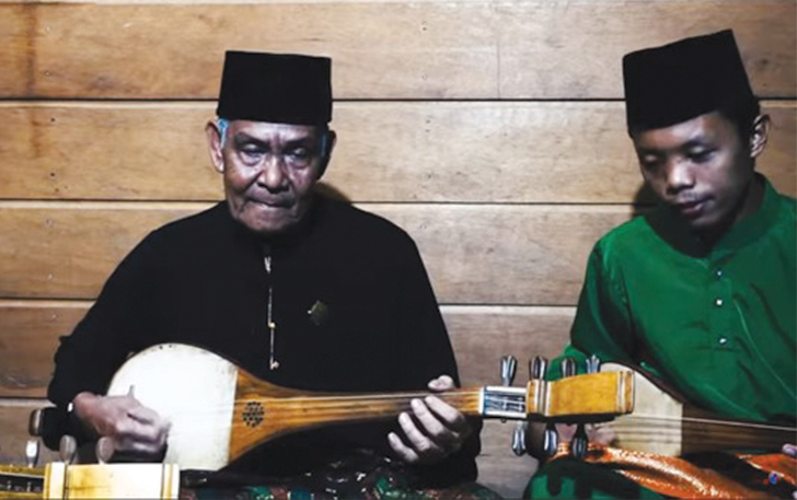 Ilustrasi alat musik gambus.