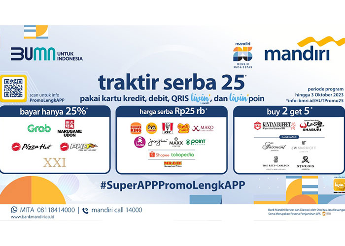 Beragam promo dihadirkan di HUT ke-25 Bank Mandiri.