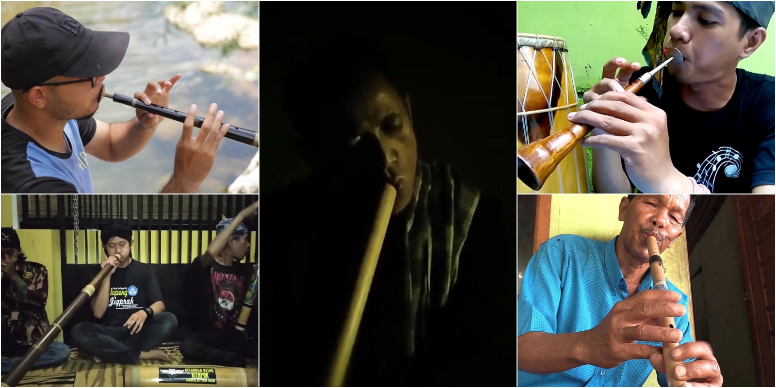 Ilustrasi alat musik tiup tradisional yang dimiliki Indonesia.