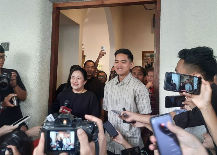 Ketua Umum PDIP Kaesang Pangarep bersama Ketua DPP PDIP Puan Maharani di Menteng, Jakarta, Kamis (5/10).