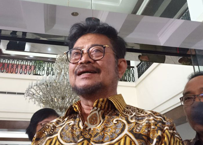 Mentan Syahrul Yasin Limpo di Kantor Kemensetneg, Jakarta, Kamis (5/10).