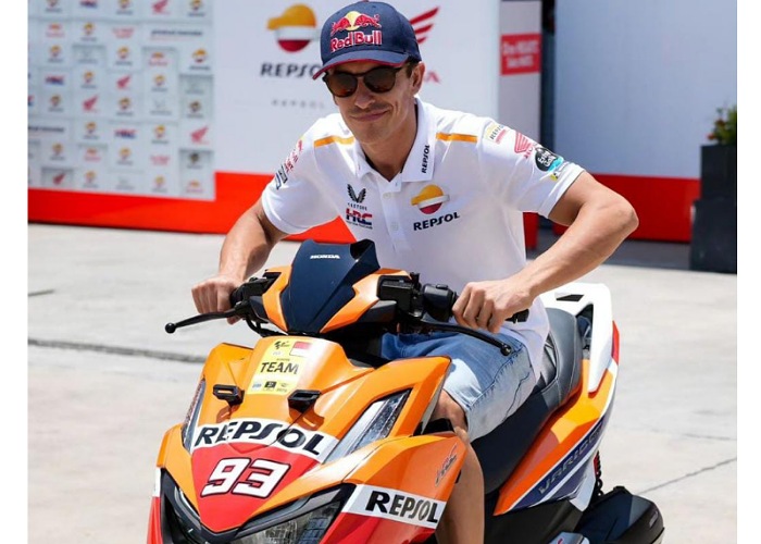 Pembalap Repsol Honda Marc Marquez punya solosi hadapi tantangan cuaca panas di Mandalika.